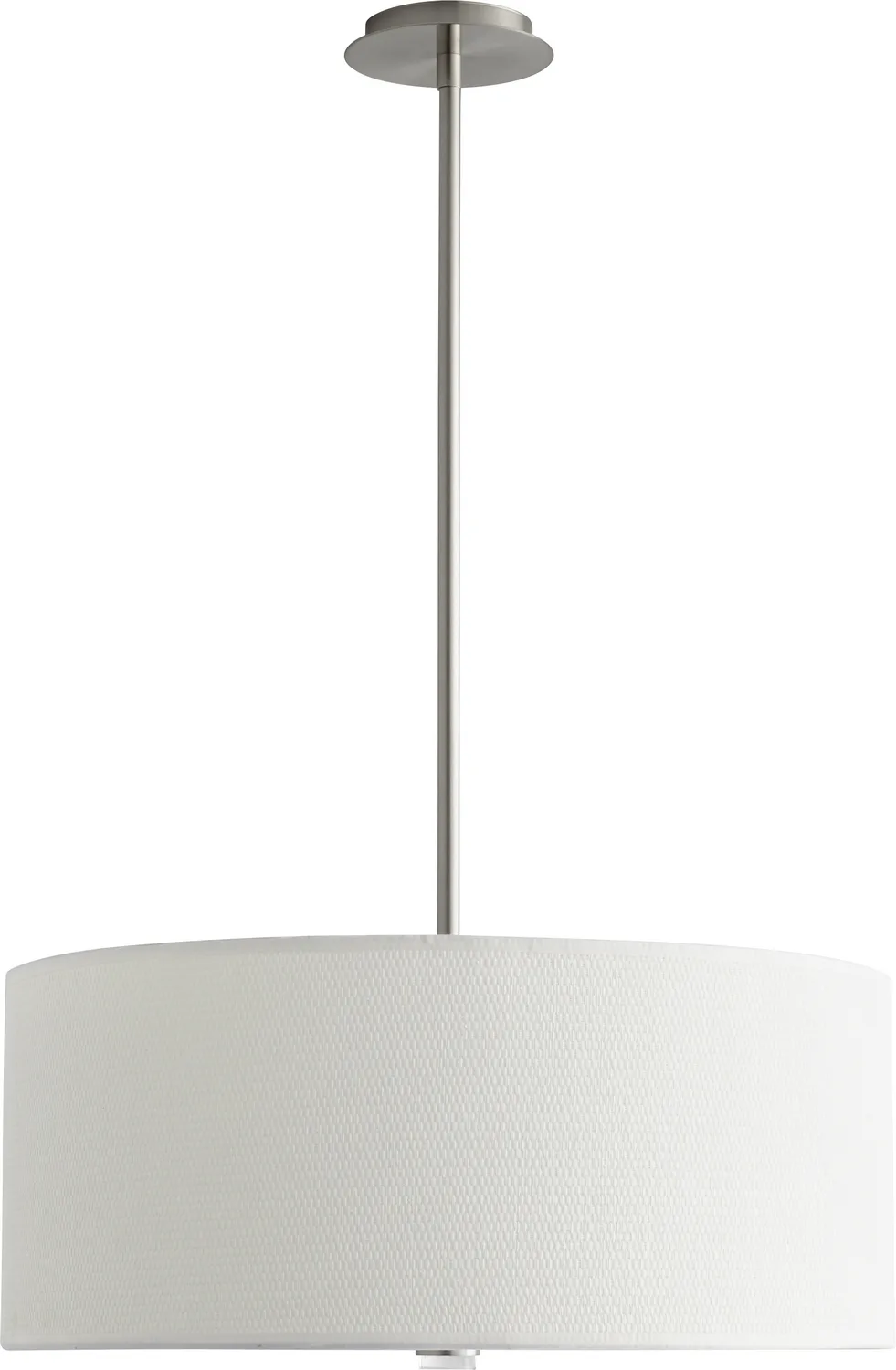 Echo LED Pendant in Satin Nickel with White Grass Shade
