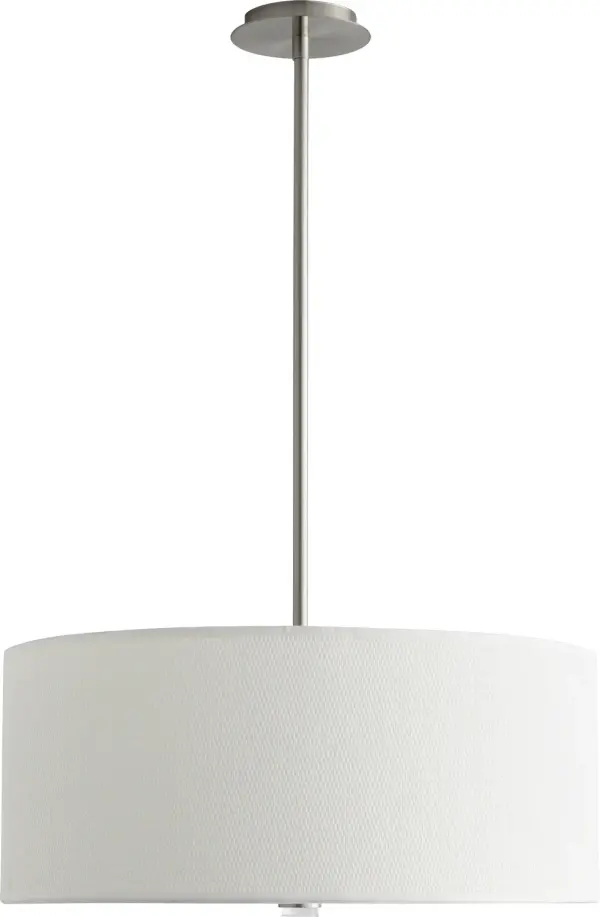 Echo LED Pendant in Satin Nickel with White Grass Shade - Image 1