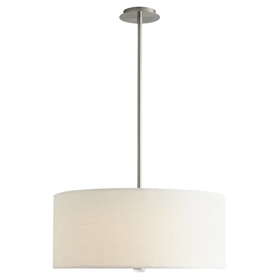 Echo LED Pendant in Satin Nickel with White Grass Shade - Image 2
