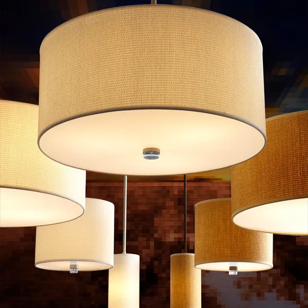 Echo LED Pendant in Satin Nickel with White Grass Shade - Image 3