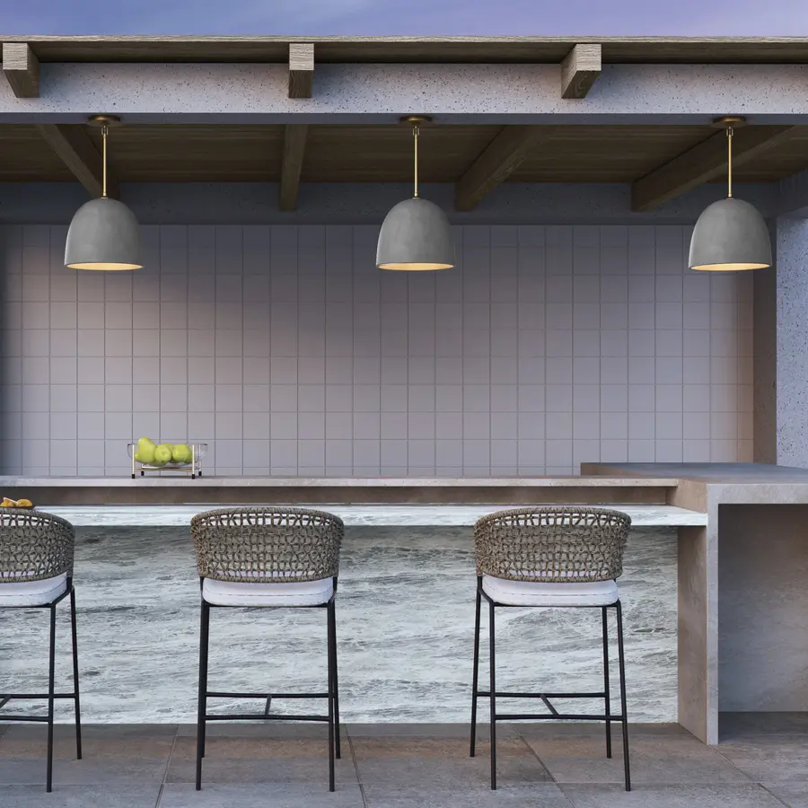 Dune LED Pendant in Aged Brass and Dark Gray - Image 5