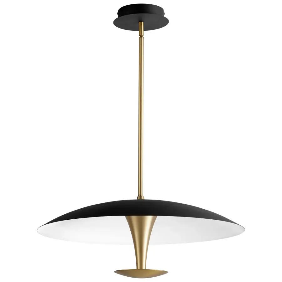 Spacely LED Pendant in Black and Aged Brass - Image 1