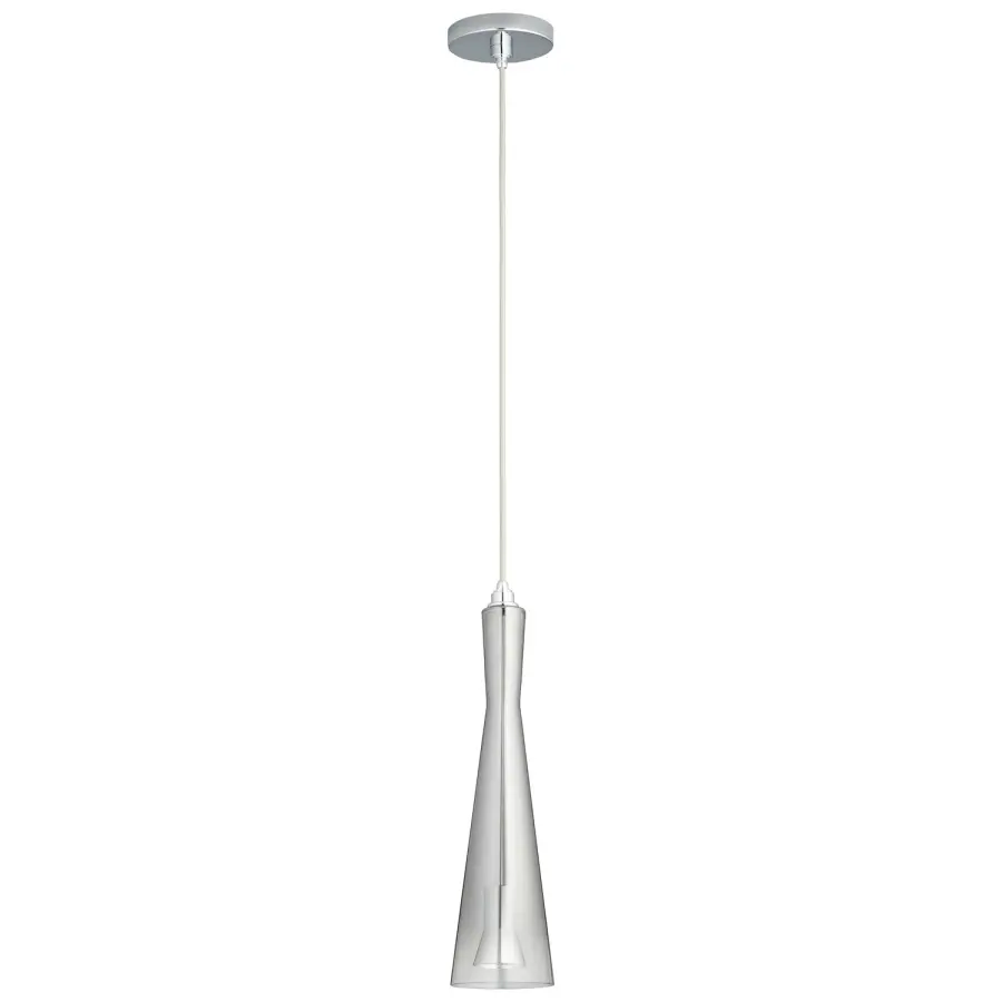 Cornet LED Mini Pendant in Polished Chrome with Smoke Ombre Glass