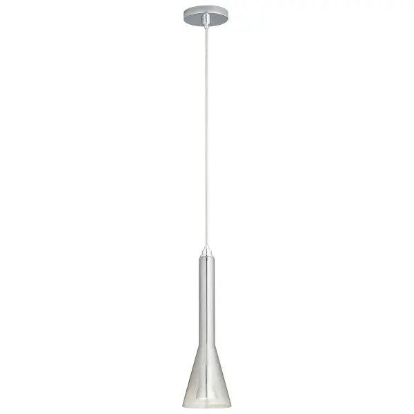 The Liberty LED Mini Pendant combines polished chrome hardware with a sophisticated smoke ombre glass shade. Its compact 5-inch width makes it perfect for tight spaces, while the integrated LED provides efficient, warm lighting.