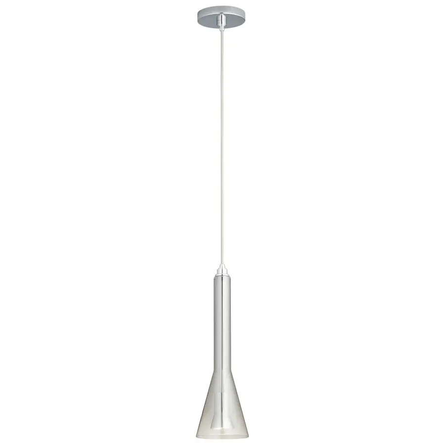 Liberty LED Mini Pendant in Polished Chrome with Smoke Ombre Glass - Image 1