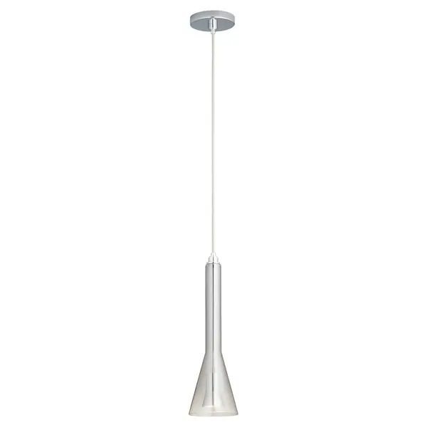 The Liberty LED Mini Pendant combines polished chrome hardware with a sophisticated smoke ombre glass shade. Its compact 5-inch width makes it perfect for tight spaces, while the integrated LED provides efficient, warm lighting. - alternate view
