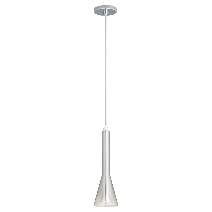 Liberty LED Mini Pendant in Polished Chrome with Smoke Ombre Glass - Image 2