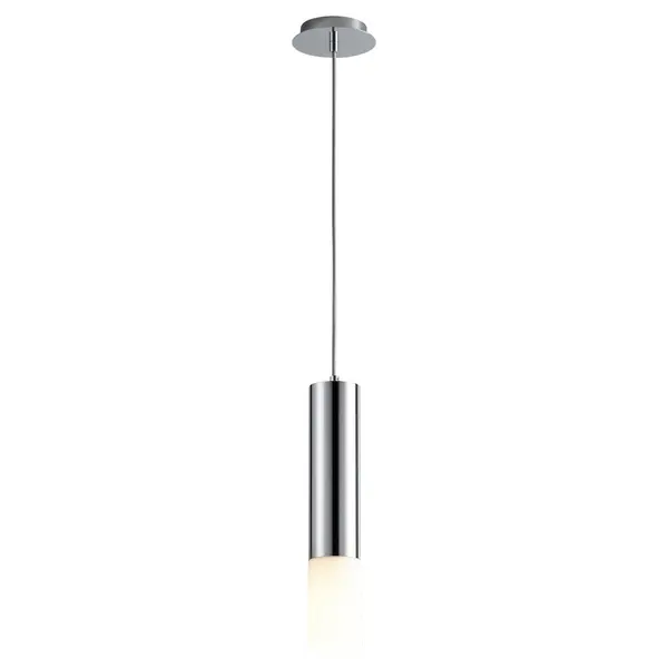 The Opus LED Mini Pendant delivers modern simplicity with its polished chrome finish and satin opal glass shade. At just 3.5 inches wide, it's perfectly sized for tight spaces while providing efficient LED illumination. - alternate view