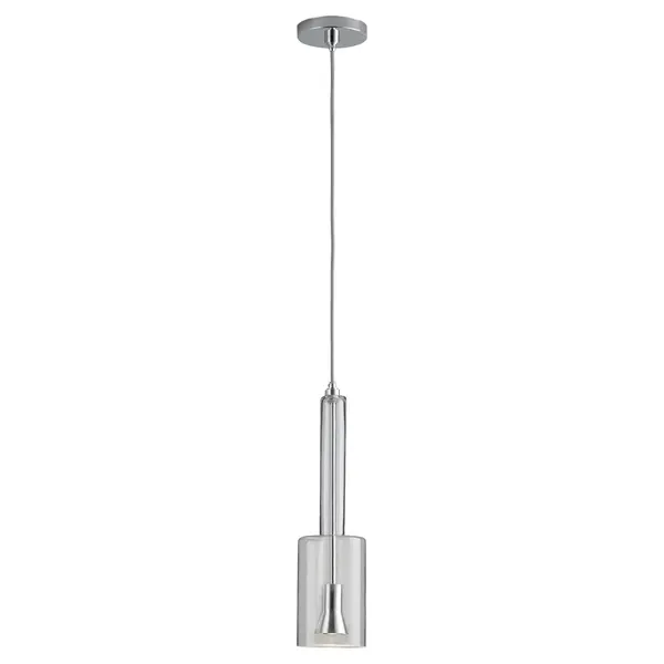 The Spindle LED Mini Pendant delivers modern minimalism with its slender 5-inch profile and polished chrome finish. Energy-efficient integrated LED provides warm 3000K light with excellent color rendering, perfect for task or accent lighting. - alternate view