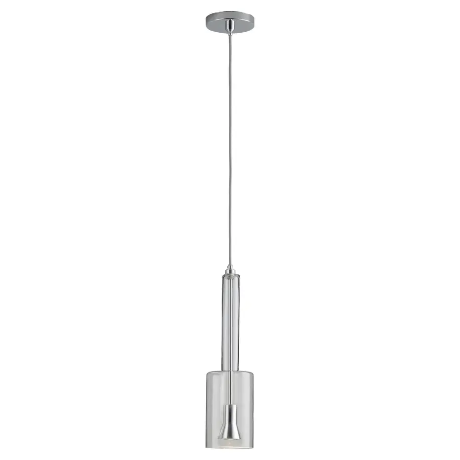 Spindle LED Mini Pendant in Polished Chrome with Clear Glass - Image 2