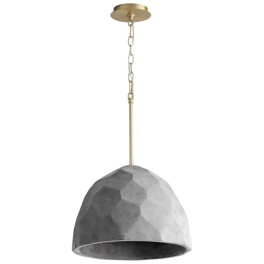 Maria LED Pendant in Dark Gray and Aged Brass - Image 1