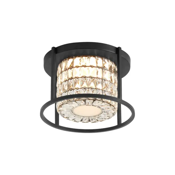 The Élan LED flush mount combines modern design with practical versatility. Its cut glass diffuser creates beautiful light refraction while the adjustable CCT feature allows you to customize the ambiance from warm to cool white. - alternate view