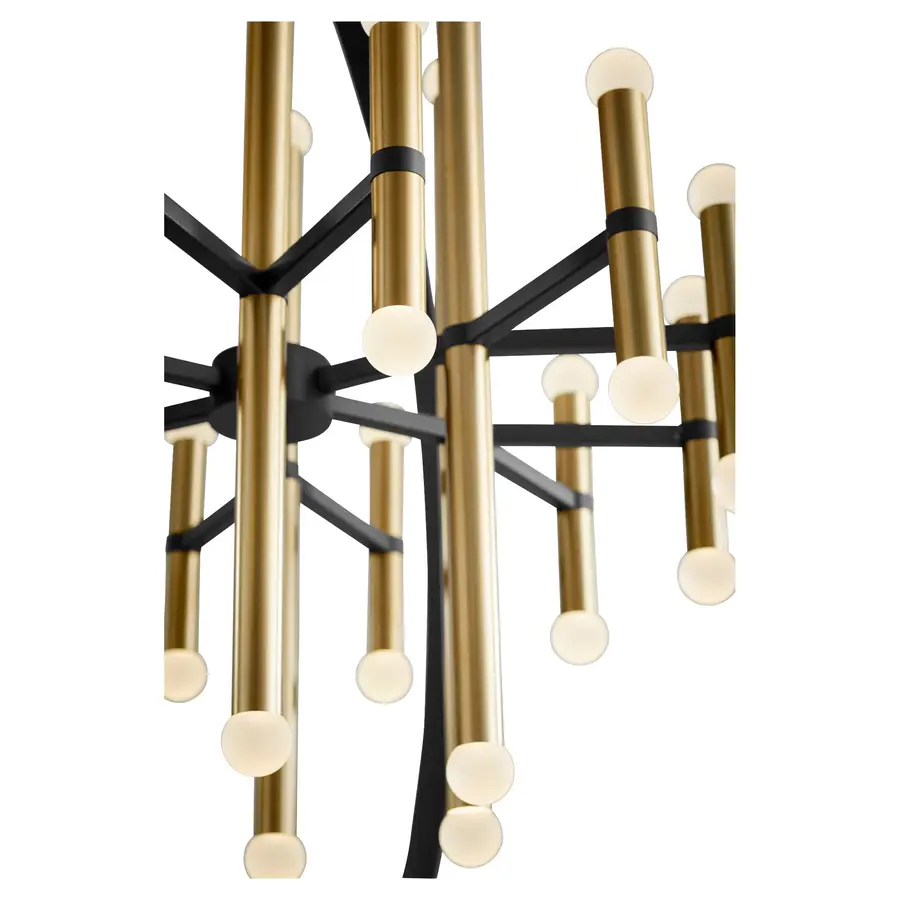 Nero LED Chandelier in Black and Aged Brass - Image 3