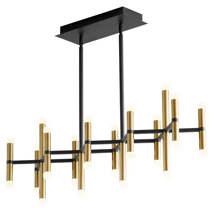 Nero LED Linear Ceiling Mount in Black and Aged Brass - Image 2