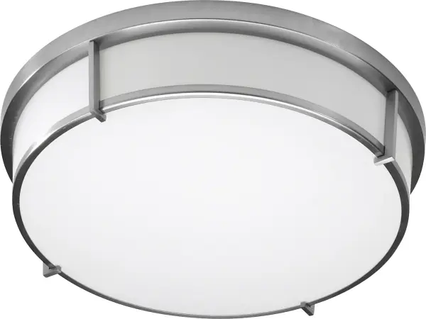 Collection: iO Finish: Satin Nickel Glass: Matte White Width: 17.00" Height: 4.00" Weight: 6.18 lb Bulbs Included Number of Bulbs: 2 Maximum Wattage: 10.10 W Bulb Type: LED Bulb Base: Array Light Source: LED Light Output: 2436.00 lm Color Temperature: 3000 K CRI: 90 Voltage: 120.00 V Material: Steel and Acrylic Country of Origin: China Safety Listing: UL, ETL Safety Rating: Damp LED Manufacturer Warranty: 1 year from date of purchase , 5 years LED