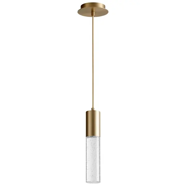 A petite LED pendant that delivers focused task lighting with energy efficiency. The aged brass finish adds warmth to contemporary spaces, while the compact 2.75-inch width makes it ideal for tight installations.