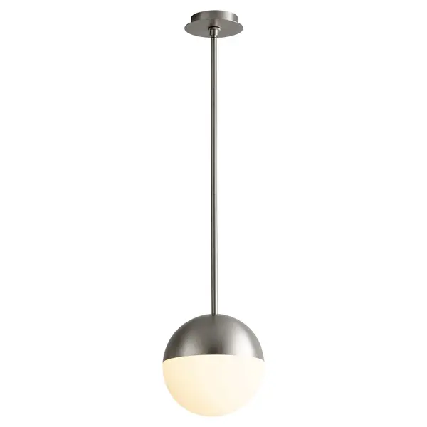 Collection: Mondo Finish: Satin Nickel Glass: Satin opal Width: 10.00" Height: 12.00" Weight: 10.51 lb Bulbs Included Number of Bulbs: 1 Maximum Wattage: 10.10 W Bulb Type: LED Bulb Base: Array Light Source: LED Light Output: 626.00 lm Color Temperature: 3000 K CRI: 90 Voltage: 120.00 V Material: Steel and Glass Country of Origin: China Safety Listing: UL, ETL Safety Rating: Damp LED Manufacturer Warranty: 1 year from date of purchase - alternate view