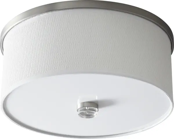 Collection: Echo Finish: Satin Nickel|White Grass Glass: White Grass Shade with Acrylic Width: 14.50" Height: 7.75" Weight: 5.78 lb Bulbs Included Number of Bulbs: 2 Maximum Wattage: 10.10 W Bulb Type: LED Bulb Base: Array Light Source: LED Light Output: 2436.00 lm Color Temperature: 3000 K CRI: 90 Voltage: 120.00 V Material: Steel & White Grass Country of Origin: China Safety Listing: UL, ETL Safety Rating: Dry LED Manufacturer Warranty: 1 year from date of purchase , 5 years LED