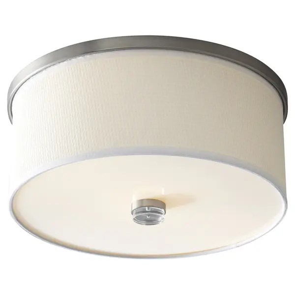 Collection: Echo Finish: Satin Nickel|White Grass Glass: White Grass Shade with Acrylic Width: 14.50" Height: 7.75" Weight: 5.78 lb Bulbs Included Number of Bulbs: 2 Maximum Wattage: 10.10 W Bulb Type: LED Bulb Base: Array Light Source: LED Light Output: 2436.00 lm Color Temperature: 3000 K CRI: 90 Voltage: 120.00 V Material: Steel & White Grass Country of Origin: China Safety Listing: UL, ETL Safety Rating: Dry LED Manufacturer Warranty: 1 year from date of purchase , 5 years LED - alternate view