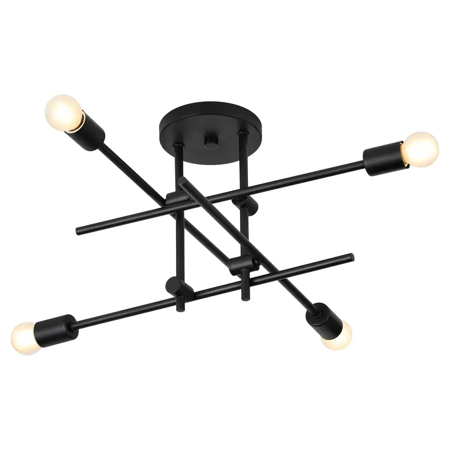 Mika 4-Light Semi-Flush Mount in Black - Image 2