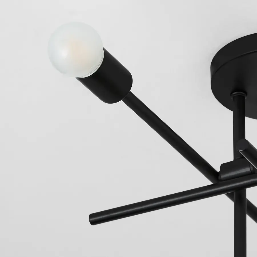 Mika 4-Light Semi-Flush Mount in Black - Image 4