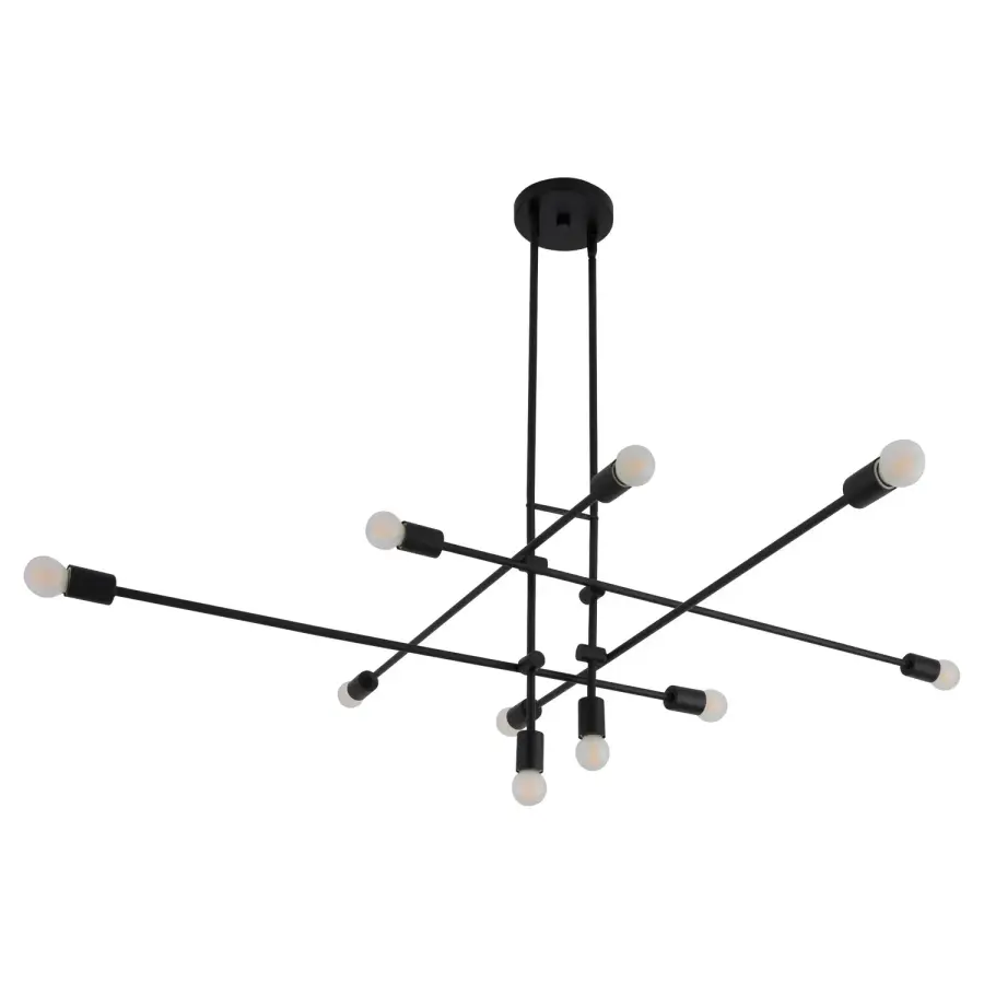 Mika 10-Light Linear Chandelier in Black - Image 1