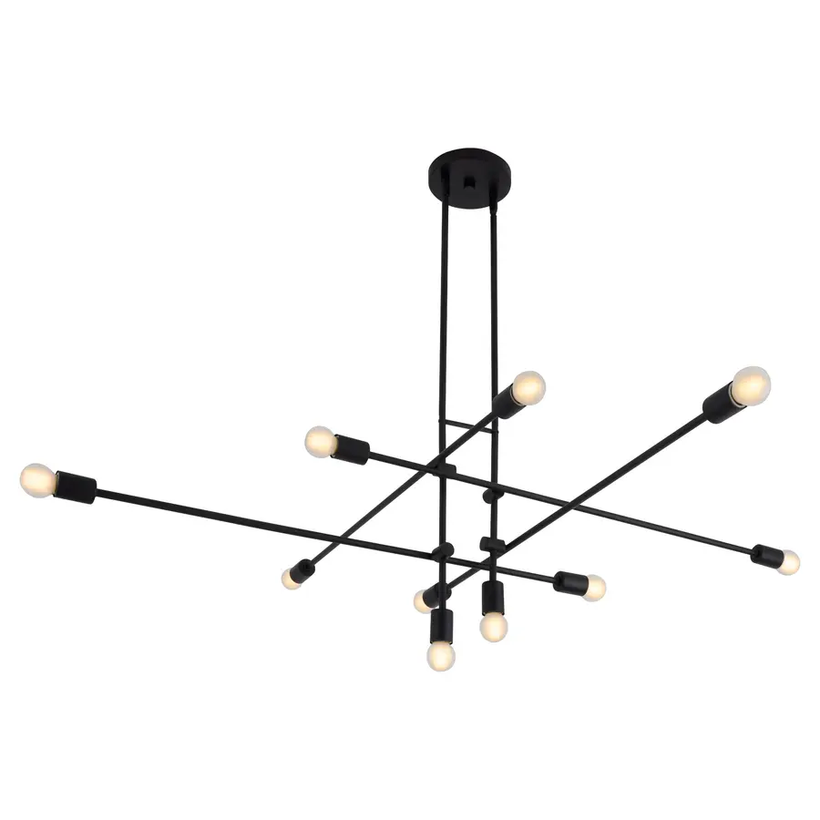 Mika 10-Light Linear Chandelier in Black - Image 2