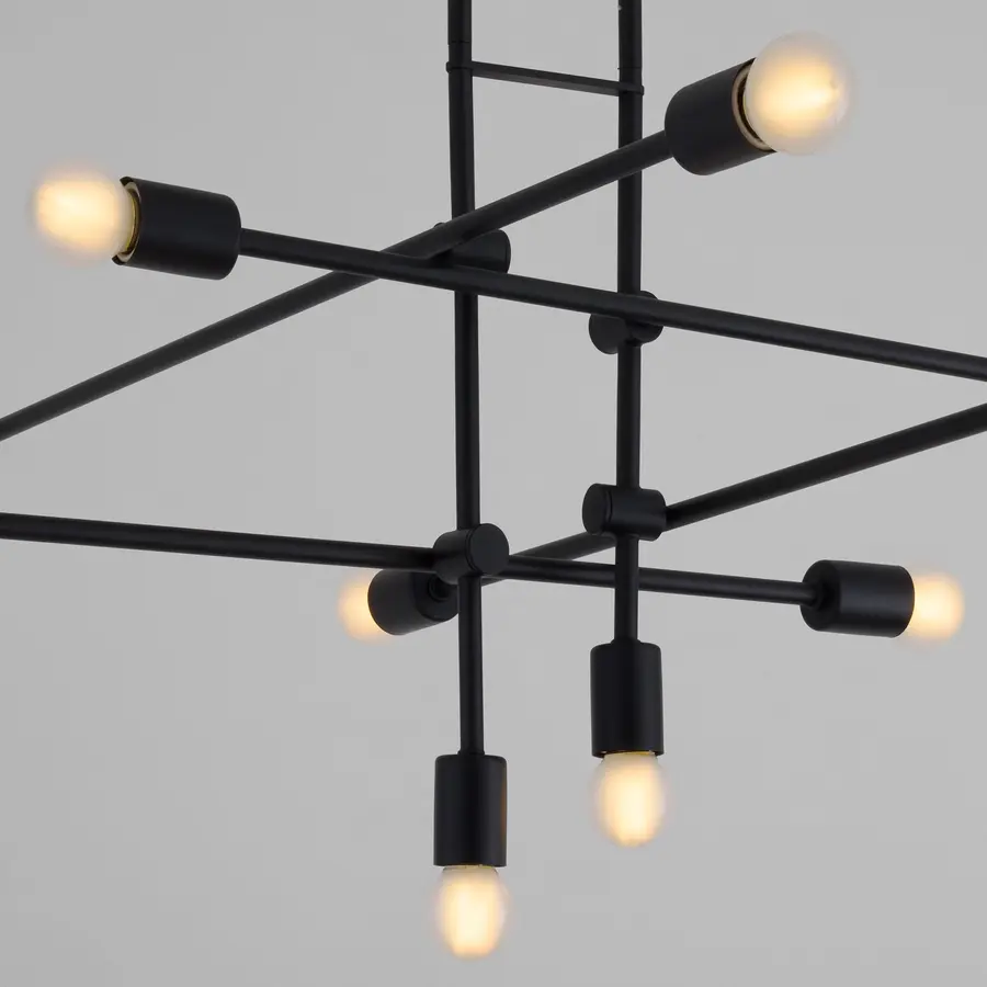Mika 10-Light Linear Chandelier in Black - Image 3