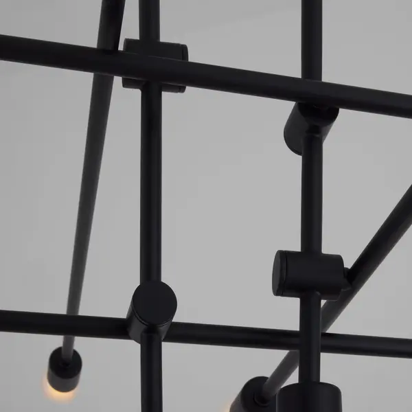 Mika 10-Light Linear Chandelier in Black - Image 4