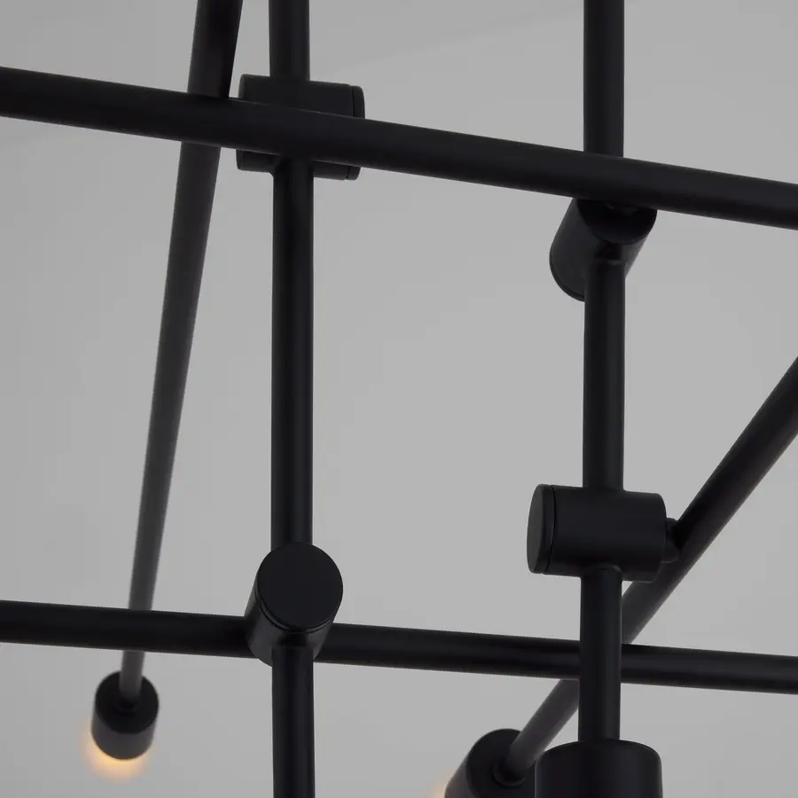 Mika 10-Light Linear Chandelier in Black - Image 4