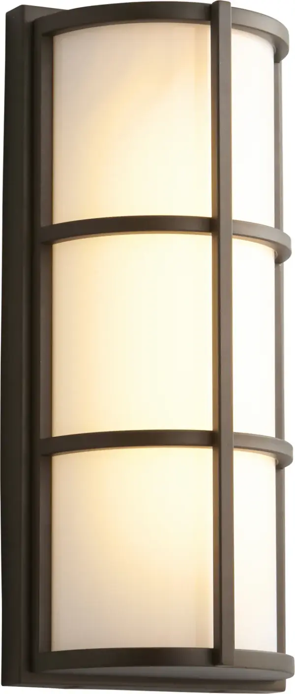 Collection: LEDA Finish: Oiled Bronze Glass: White Acrylic Width: 7.25" Height: 16.50" Weight: 7.61 lb Extension from Wall: 4.75" Bulbs Included Number of Bulbs: 1 Maximum Wattage: 10.10 W Bulb Type: LED Bulb Base: Array Light Source: LED Light Output: 1475.00 lm Color Temperature: 3000 K CRI: 90 Voltage: 120.00 V Material: Stainless Steel #304 Country of Origin: China Safety Listing: UL, ETL Safety Rating: Wet LED Manufacturer Warranty: 1 year from date of purchase , 5 years LED