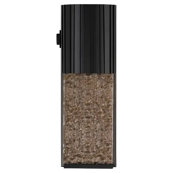 Mimicking the natural flow of a waterfall, the Cascata captivates with its remarkable reflections. This modern outdoor wall mount is wet-rated and equipped with a 5CCT LED light. Light cascades beautifully over the water glass with a textured gold finish. For added character, the down light is topped with an oil-bronzed half circle with vertical striations. Bring a natural essence to your space with the Cascata. Collection: Cascata Finish: Black Glass: Clear Width: 5.00" Height: 15.00" Weight: 4.73 lb Extension from Wall: 3.50" Number of Bulbs: 1 Maximum Wattage: 10.00 W Bulb Base: Array Light Source: LED Material: Aluminum Country of Origin: China Safety Rating: Wet LED