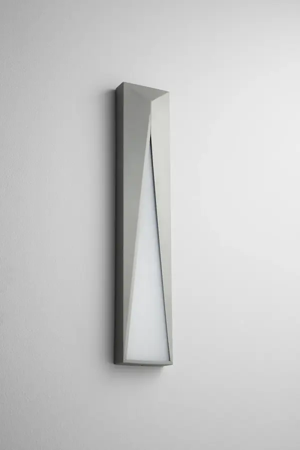 Collection: Elif Finish: Grey Glass: Polished White Polycarbonate Width: 4.25" Height: 22.00" Weight: 5.18 lb Extension from Wall: 2.75" Bulbs Included Number of Bulbs: 2 Maximum Wattage: 10.10 W Bulb Type: LED Bulb Base: Array Light Source: LED Light Output: 2950.00 lm Color Temperature: 3000 K CRI: 90 Voltage: 120.00 V Material: Aluminum & Acrylic Country of Origin: China Safety Listing: UL, ETL Safety Rating: Wet LED Manufacturer Warranty: 1 year from date of purchase , 5 years LED