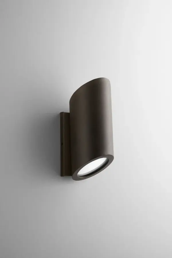 Collection: Realm Finish: Oiled Bronze Glass: White Width: 5.00" Height: 12.00" Weight: 6.38 lb Extension from Wall: 5.50" Bulbs Included Number of Bulbs: 2 Maximum Wattage: 8.20 W Bulb Type: LED Bulb Base: Array Light Source: LED Light Output: 1900.00 lm Color Temperature: 3000 K CRI: 90 Voltage: 120.00 V Material: Aluminum & Glass Country of Origin: China Safety Listing: UL, ETL Safety Rating: Wet LED Manufacturer Warranty: 1 year from date of purchase , 5 years LED