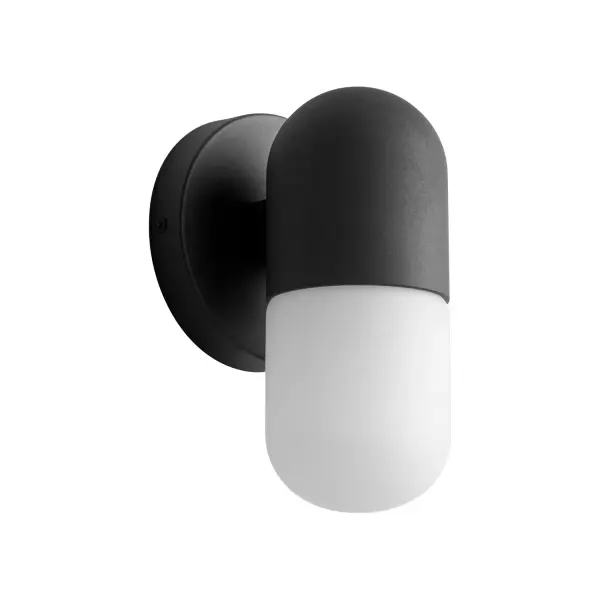 Collection: Corpus Finish: Black Glass: Satin Opal Width: 4.88" Height: 8.00" Weight: 2.25 lb Extension from Wall: 4.75" Bulbs Included Number of Bulbs: 1 Maximum Wattage: 6.00 W Bulb Type: LED Bulb Base: Array Light Source: LED Light Output: 510.00 lm Color Temperature: 3000 K CRI: 90 Voltage: 120.00 V Material: Aluminum, Glass, Iron Country of Origin: China Safety Listing: UL, ETL Safety Rating: Wet LED Manufacturer Warranty: 1 purchase , 5 yrs LED eclictrical componets