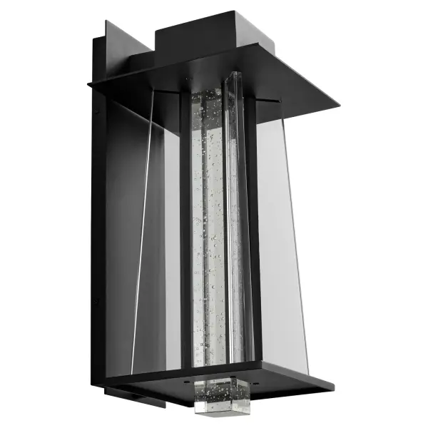 Collection: Artè Finish: Black Glass: Clear Width: 9.00" Height: 19.00" Weight: 18.00 lb Extension from Wall: 10.00" Bulbs Included Number of Bulbs: 2 Maximum Wattage: 5.00 W Bulb Type: LED Bulb Base: Array Light Source: LED Light Output: 850.00 lm Color Temperature: 3000 K CRI: 90 Voltage: 120.00 V Material: Glass, Aluminum, Iron Country of Origin: China Safety Listing: UL, ETL Safety Rating: Wet LED Manufacturer Warranty: 1 year, 5 years on LED