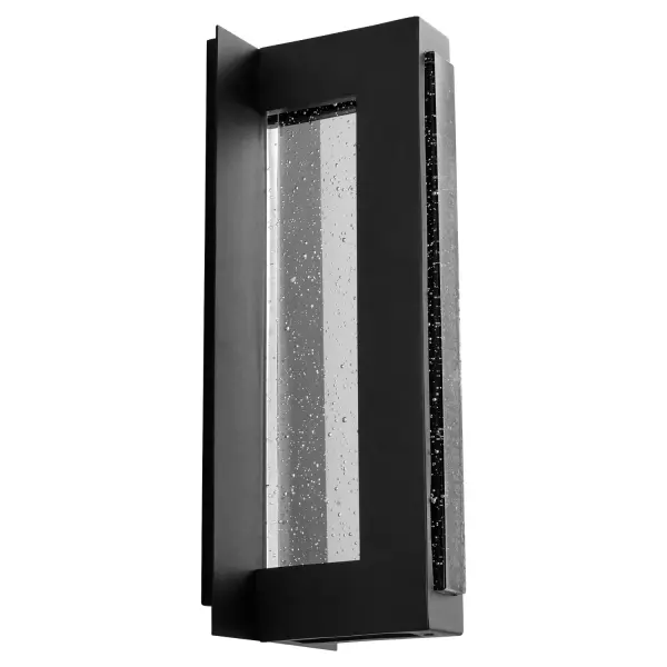 Collection: Taurus Finish: Black Glass: Clear Width: 6.75" Height: 18.00" Weight: 16.50 lb Extension from Wall: 6.75" Bulbs Included Number of Bulbs: 1 Maximum Wattage: 10.00 W Bulb Type: LED Bulb Base: Array Light Source: LED Light Output: 850.00 lm Color Temperature: 3000 K CRI: 90 Voltage: 120.00 V Material: Glass, Aluminum, Iron Country of Origin: China Safety Listing: UL, ETL Safety Rating: Wet LED Manufacturer Warranty: 1 year, 5 years on LED
