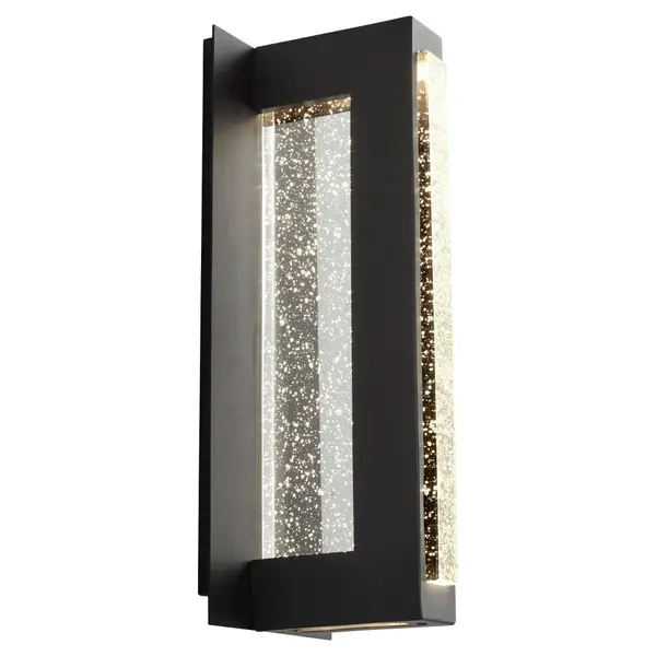 Collection: Taurus Finish: Black Glass: Clear Width: 6.75" Height: 18.00" Weight: 16.50 lb Extension from Wall: 6.75" Bulbs Included Number of Bulbs: 1 Maximum Wattage: 10.00 W Bulb Type: LED Bulb Base: Array Light Source: LED Light Output: 850.00 lm Color Temperature: 3000 K CRI: 90 Voltage: 120.00 V Material: Glass, Aluminum, Iron Country of Origin: China Safety Listing: UL, ETL Safety Rating: Wet LED Manufacturer Warranty: 1 year, 5 years on LED - alternate view