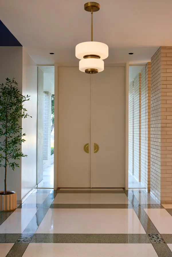 Favo LED Pendant in Brushed Brass - Image 6