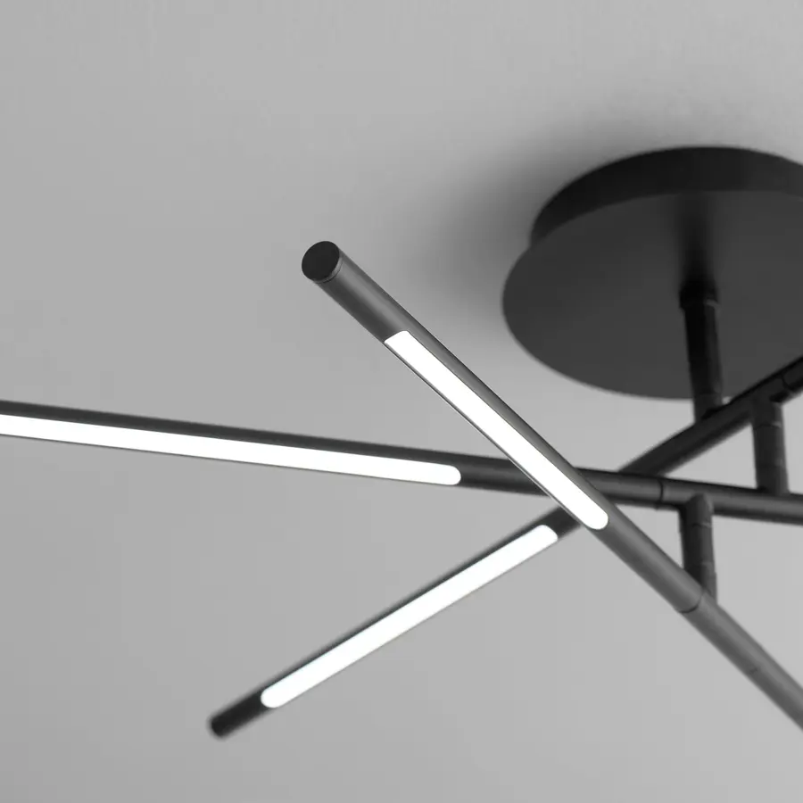 Palillos LED Semi-Flush Mount in Black - Image 6