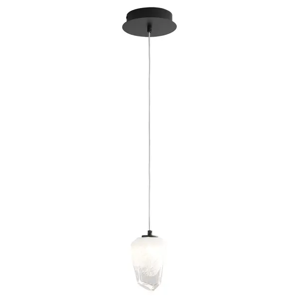 Collection: Vivo Finish: Black Glass: Clear and white faceted glass Notes: 3000 / 3500 / 4000k CCT Width: 4.75" Height: 6.75" Weight: 2.42 lb Canopy: 4.75" dia. Bulbs Included Number of Bulbs: 1 Maximum Wattage: 8.00 W Bulb Type: LED Bulb Base: Array Light Source: LED Light Output: 561.00 lm Color Temperature: 3000 K CRI: 90 Material: Aluminum|Steel|Glass Country of Origin: China Safety Listing: UL, ETL Safety Rating: Damp Connection: Hardwire LED Manufacturer Warranty: 5 Years - alternate view