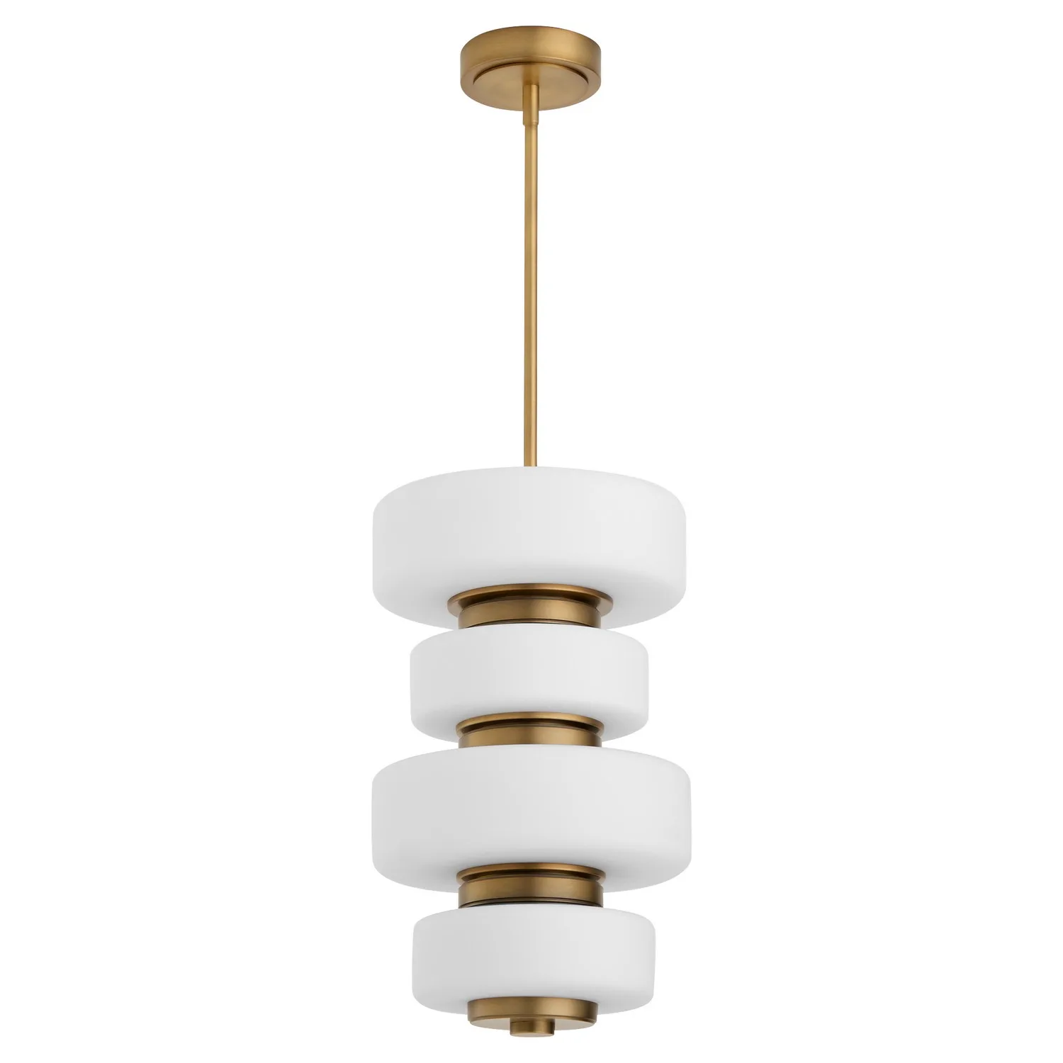 Favo LED Pendant in Brushed Brass