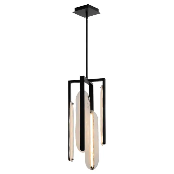 The Avian collection combines hard contemporary lines with the softness of traditional design by blending materials. Mounted either vertically or horizontally, the diffuser's soft contours and warm tones provide a soothing contrast to the sharp lines of the body. The Avian complements modern design by adding a smoother, inviting element to any space. Collection: Avian Finish: Black Glass: Clear Alabaster Width: 10.00" Height: 22.00" Length: 10.00" Weight: 14.25 lb Number of Bulbs: 4 Maximum Wattage: 7.50 W Bulb Type: LED Bulb Base: Array Light Source: LED Light Output: 2750.00 lm Delivered Lumens: 1050.00 lm Color Temperature: 2700 K CRI: 90 Material: Alabaster Country of Origin: China Safety Rating: Damp LED - alternate view
