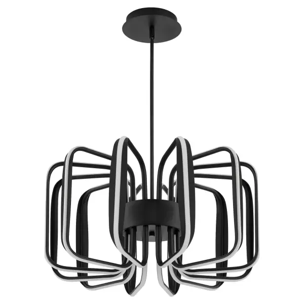 Collection: Roto Finish: Black Width: 24.50" Height: 13.00" Length: 24.50" Weight: 11.46 lb Number of Bulbs: 12 Maximum Wattage: 68.00 W Bulb Type: Array Bulb Base: Array Light Source: LED Color Temperature: 2700 K CRI: 90 Material: Iron|Aluminum|Silicon Country of Origin: China Safety Rating: Damp LED