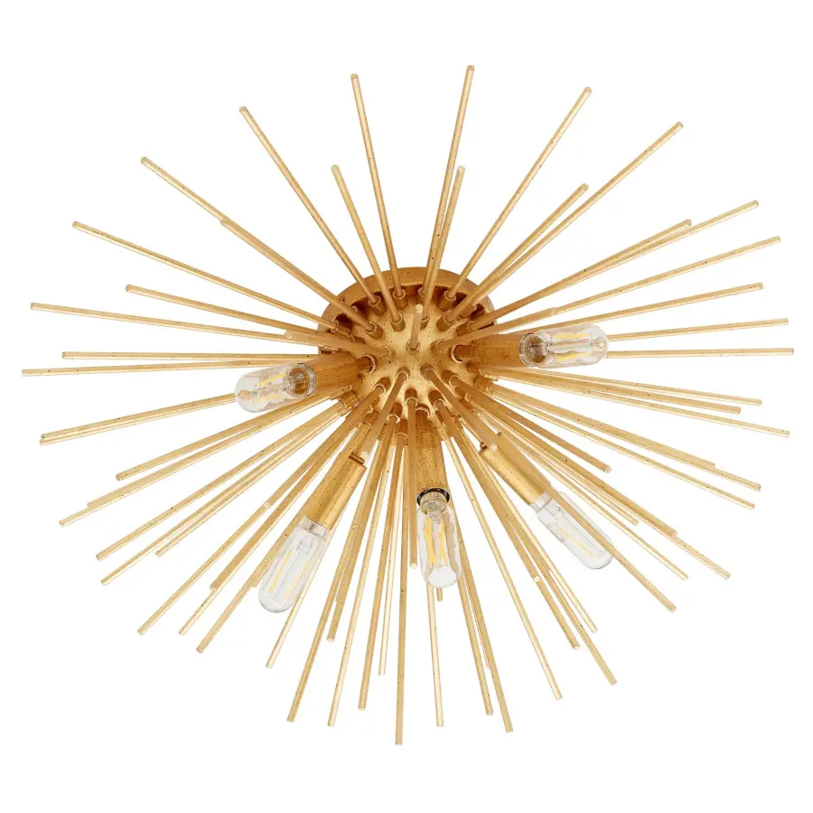 Electra 5-Light Gold Leaf Ceiling Mount - Image 1