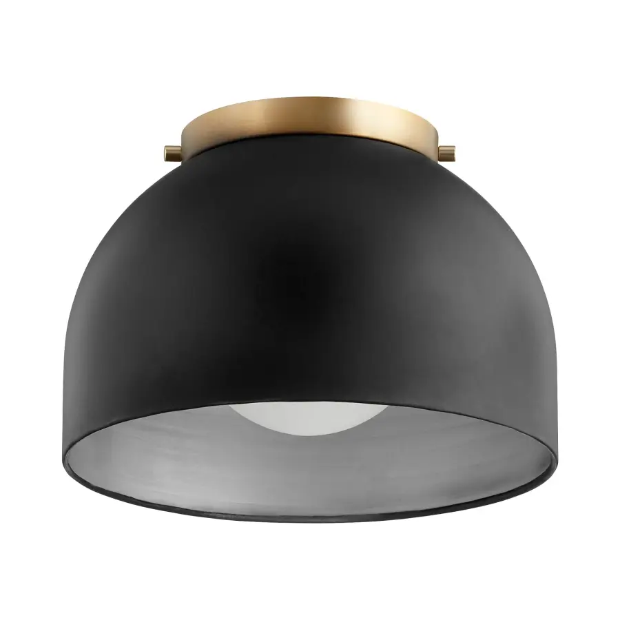 11" Ceiling Mount in Black with Aged Brass - Image 1