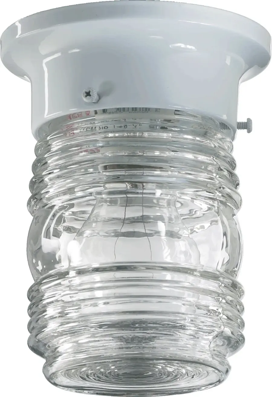 5 Inch Ceiling Mount with White Glass