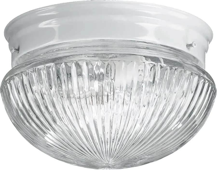 7" White Glass Ceiling Mount Light