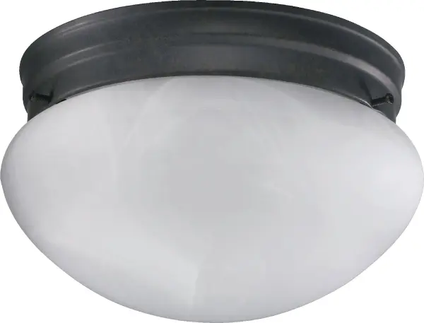This 7-inch flush mount combines a natural marble base with a warm toasted sienna finish for understated elegance. Damp-rated for versatile placement in bathrooms, laundry rooms, or covered outdoor areas.