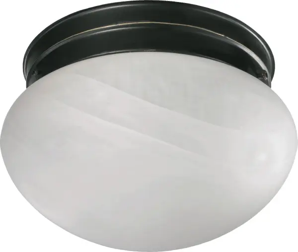 This compact 9-inch ceiling mount combines traditional styling with practical versatility. The white glass shade and old world finish create timeless elegance, while damp rating makes it ideal for bathrooms and covered outdoor spaces.